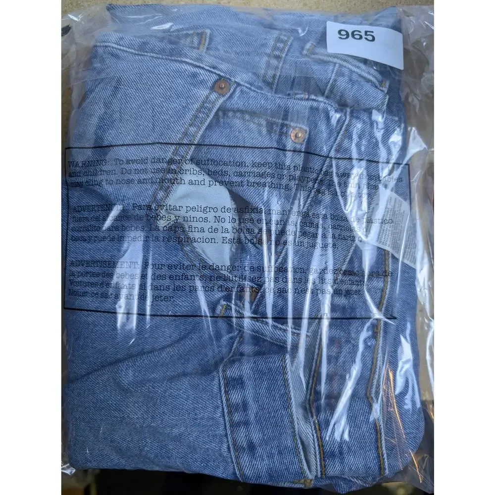 Levis 550 Relaxed Fit‎ Tapered Mens 44x30 Light Wash Blue Distressed Denim Jeans